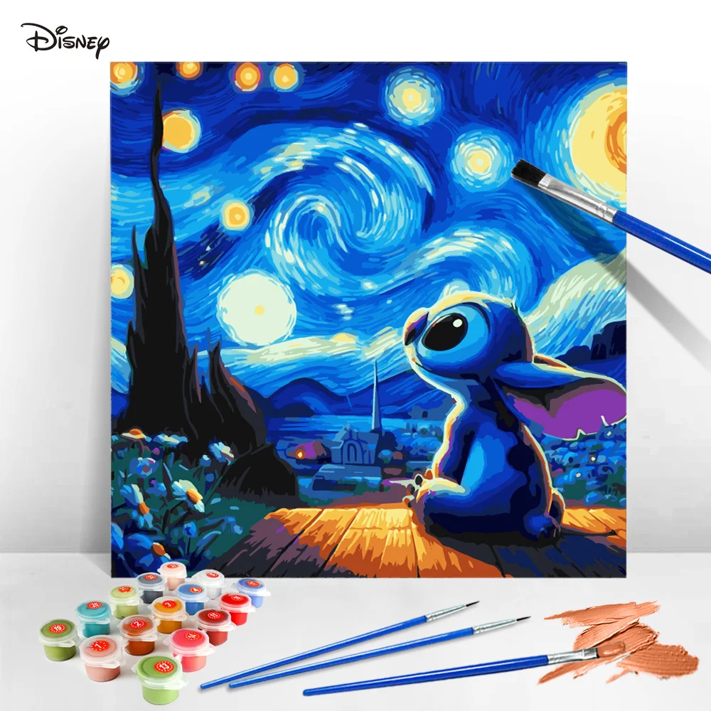 Disney Pictures By Numbers Cartoon Stitch Painting By Number Lilo Stitch Handpainted Painting Art Handpainted DIY Gift