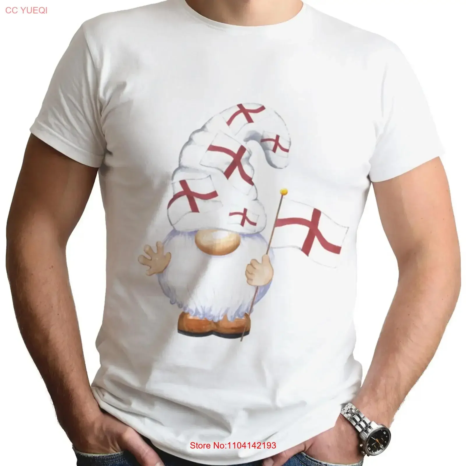 

St Georges Day T Shirt Saint Gnome English Flag Party Celebration Top vintage Washed Stylish streetwear Slightly