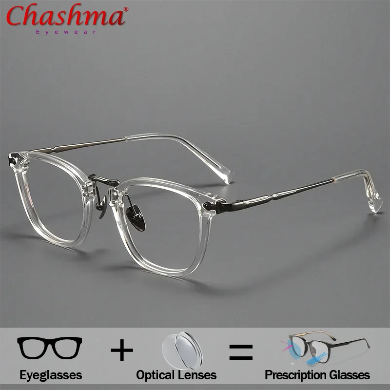 Square Titanium Acetate Prescription Glasses Men Bifocal Optical 1.74 Custom Multifocal Progressive Eyeglasses Myopia Eyewear