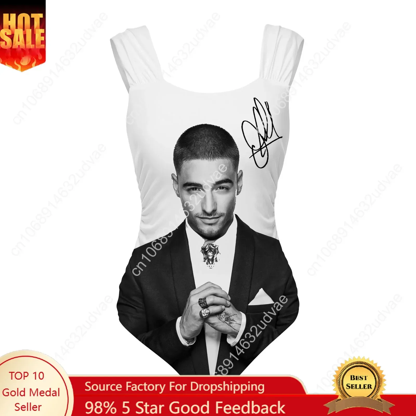Maluma Swimsuit Wide Strap Women Bathing Suits Personalized Swimwear Pool Party Sexy Bikini High Quality Customize Beachwear