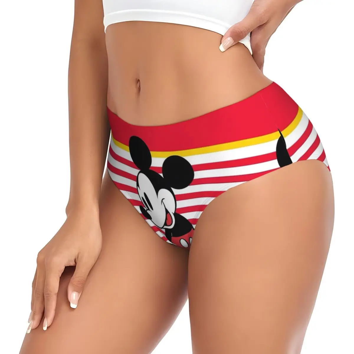 ที่กําหนดเองผู้หญิงมิกกี้เมาส์การ์ตูนกางเกงชั้นในหญิงยืดชุดชั้นในกางเกง