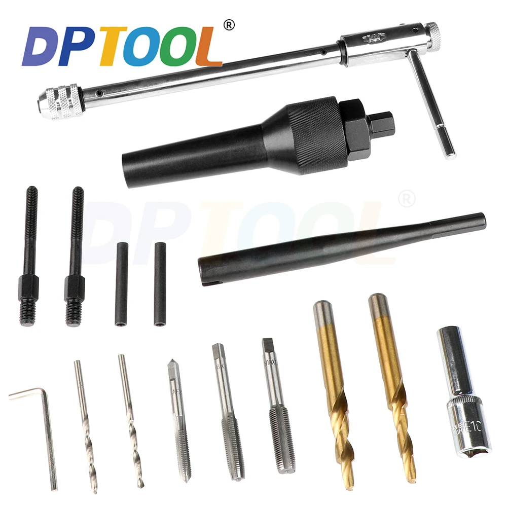 Damaged Glow Plug Removal Remover Thread Repair Drill Wrench Spark Plug Gap Extractor Tool Kit 8MM 10MM