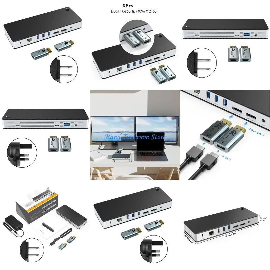 

H37F 11ports USB C Hubs USB C Dock with 1xUSB c (10Gbps) 2xUSB A (10Gbps) 2xUSB A(5Gbps) 2xActive 2xUSB3.0