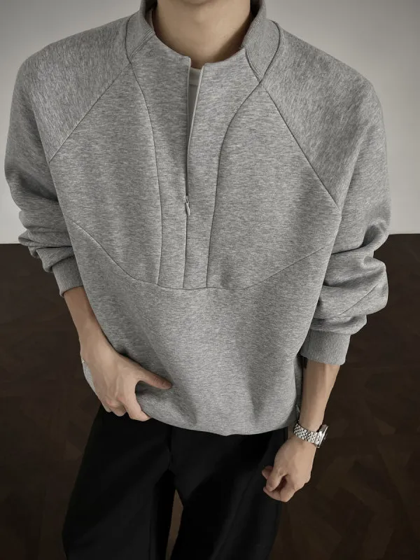 

Мужская толстовка-худи в американском стиле с молнией, воротником-стойкой, молодежный дизайн, комбинированная конструкция, хлопок/полиэстер