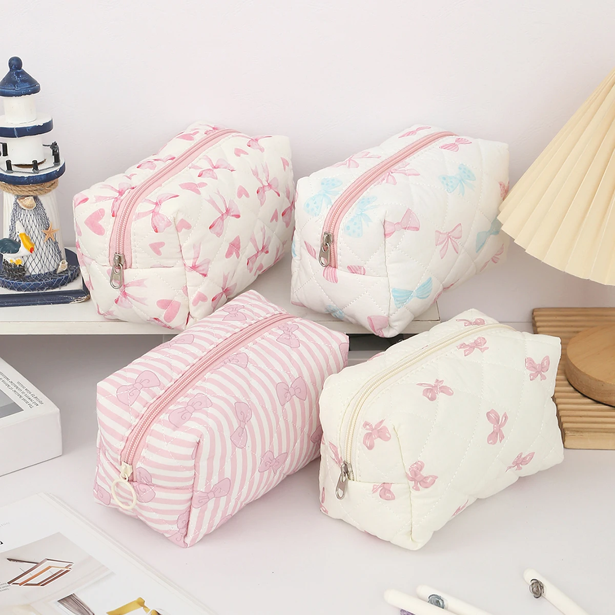 1 PC Exquisite Bowknot Single-Layer Pencil Case, Floral Pattern Design Storage Bag, A Must-Have for Back to School Season image 5