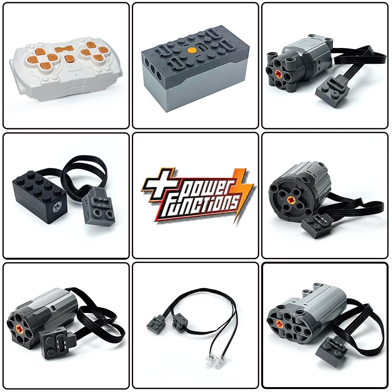 Piezas técnicas MOC DIY de alta calidad, funciones de potencia RC, servomotor M XL L Compatible con 8882 8883, pieza de accesorios de bloques de construcción