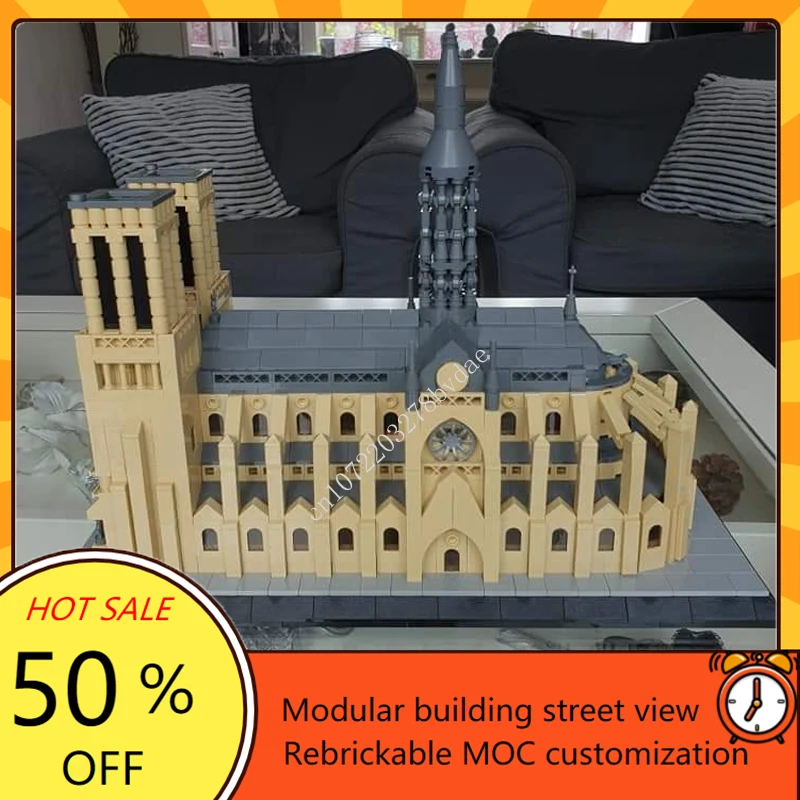 1770PCS Notre Dame de Paris Modular MOC Creative street view Model Building Blocks Architecture DIY Assembly Model Toys Gifts