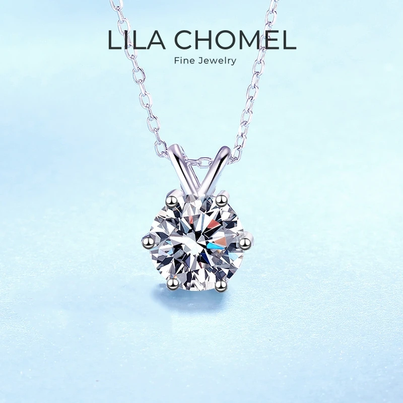 

Girl Valentine's Day 18K White Gold Women Wedding Necklaces 1/2/3CT Moissanite Diamond Daughter PT950 Platinum Birthday Gift