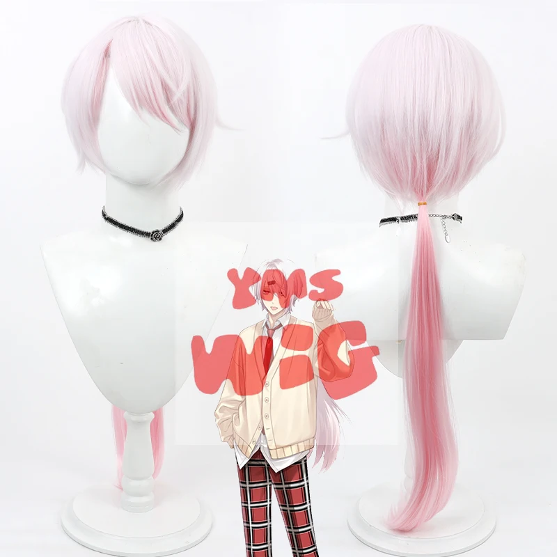 VTuber Youtuber Shiina Yuika Cosplay Wig 70cm Long Light Pink Heat Resistant Synthetic Hair Wigs + Free Wig Cap