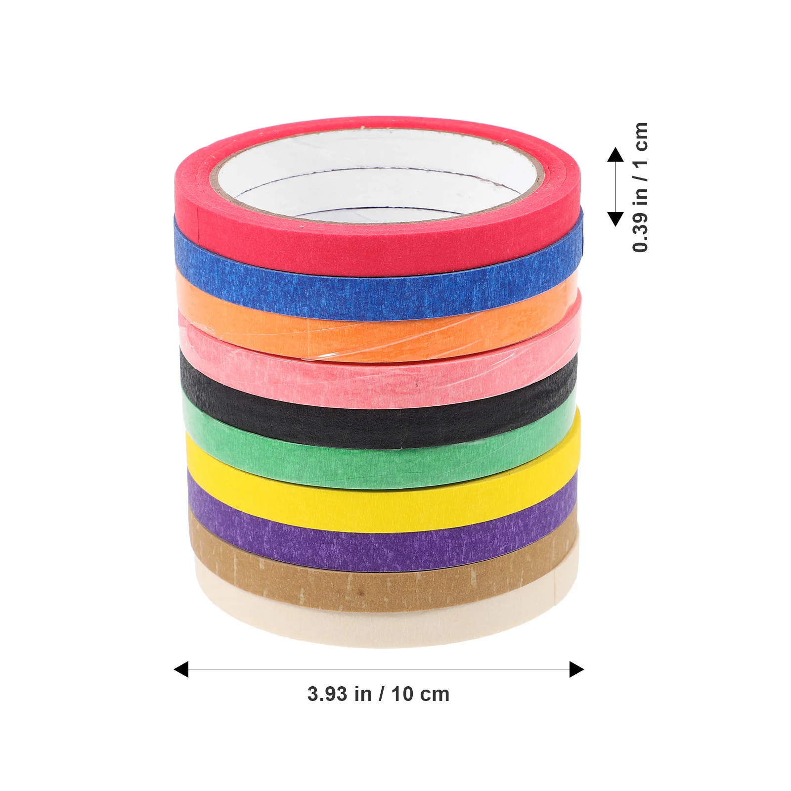 10 لفات شريطٌ لاصق بألوان زاهية سريعة الشائكة سهلة التقشير أشرطة الرسم DIY بها بنفسك الحرف اليدوية السيارات لوحة السيارات الفنان الشريط