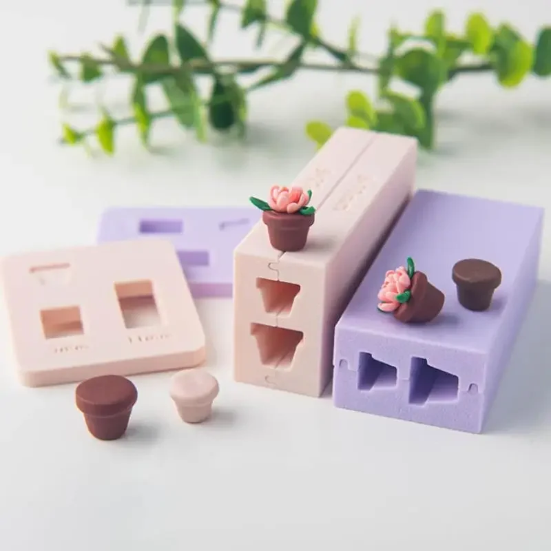 Soft Pottery Polymer Clay Flowerpot Bead Roller DIY Flowerpot Clay Mold Clay Bead Making For Earrings Pendants Jewelry Crafting