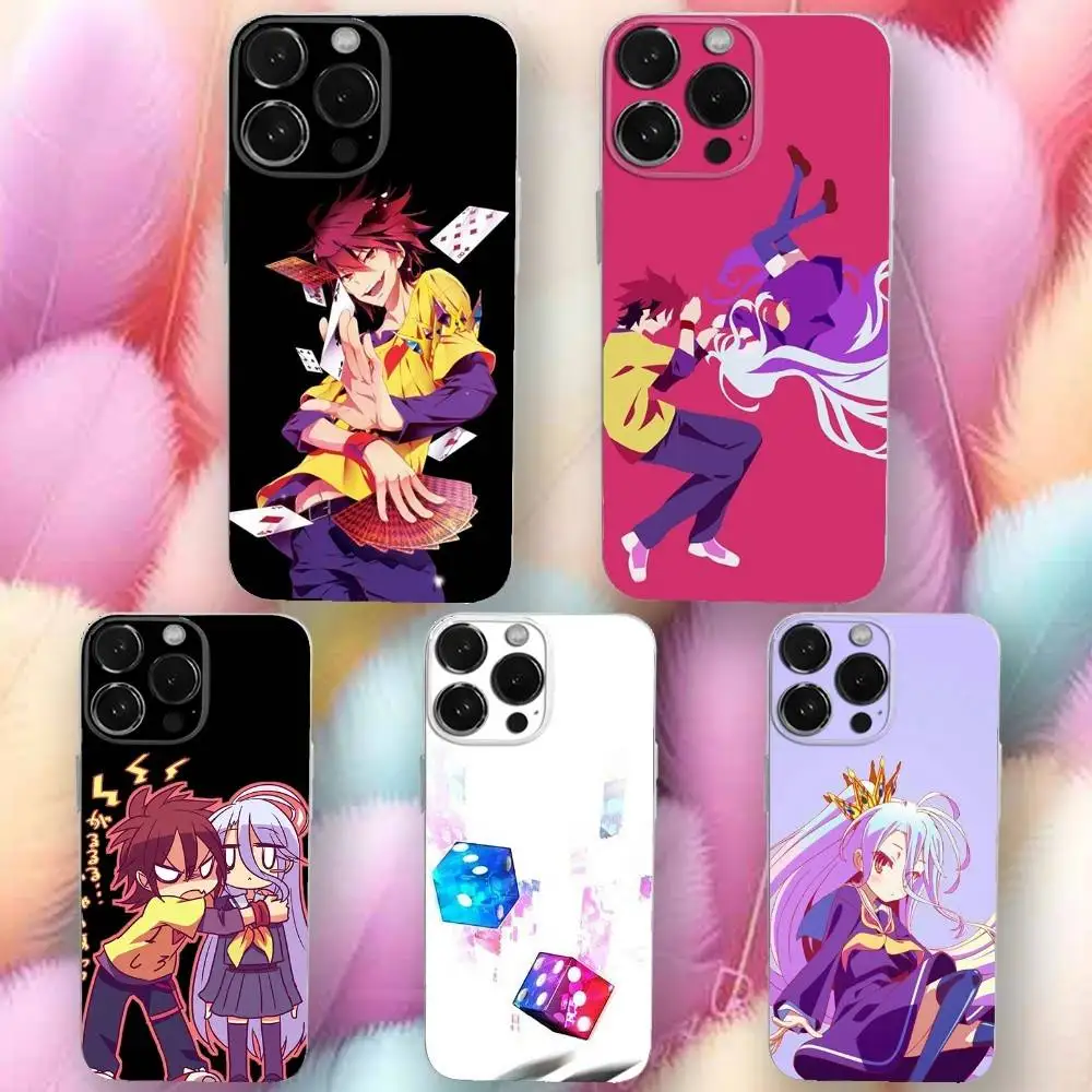 

Anime N-No G-Games No Lifes Phone Case For iPhone 16,se4,15,14,13,12,11 Plus,Pro,Max,XR,XS,X,Plus,SE,Mini Transparent Soft Cover