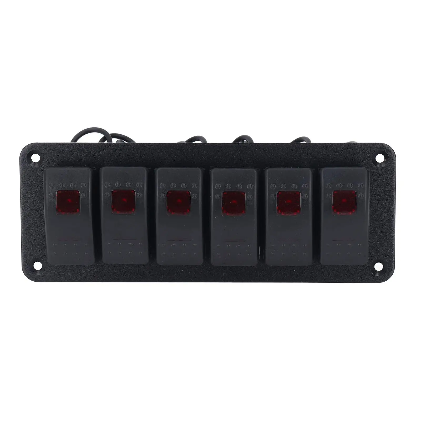 6 Gang Switch Panel Heat Resistant Waterproof On Off Switch Panel Anti Backlit for headlamp Fog Lamp Side Maker Light