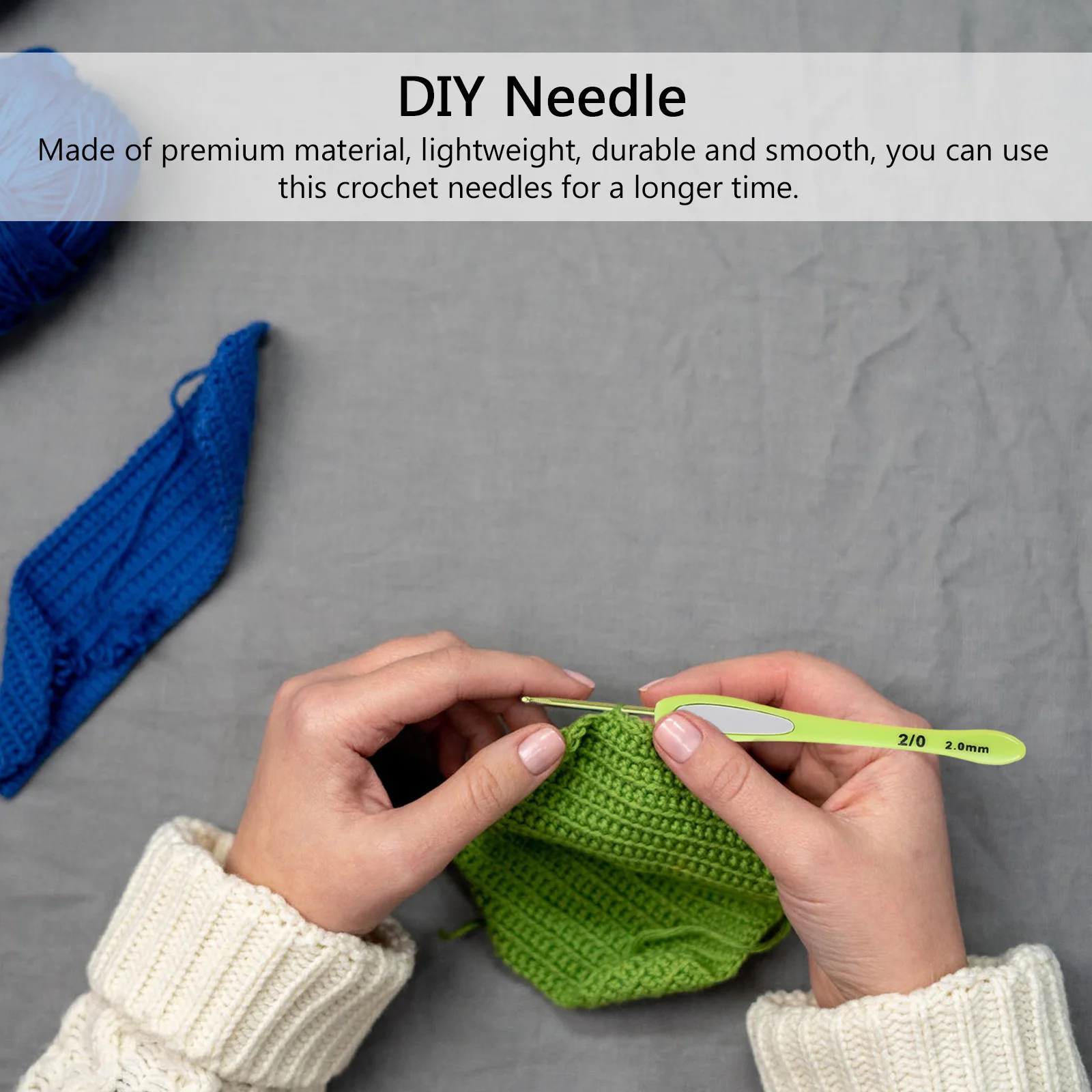 

9Pcs Crochet Starter Kit Aluminum Hooks Set Plastic Handle Marked Sizes Durable Antirust for Handmade Knitting