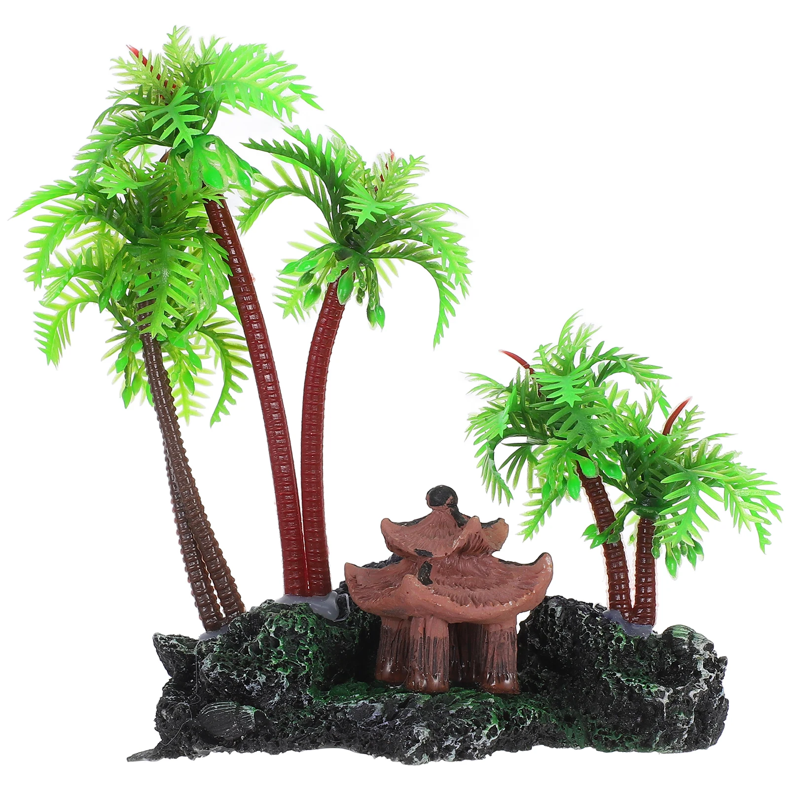 

Simulation Coconut Tree Decoration Plant Lifelike Aquarium Ornament Resin Fish Tank Accessories Landscaping Model Safe Water