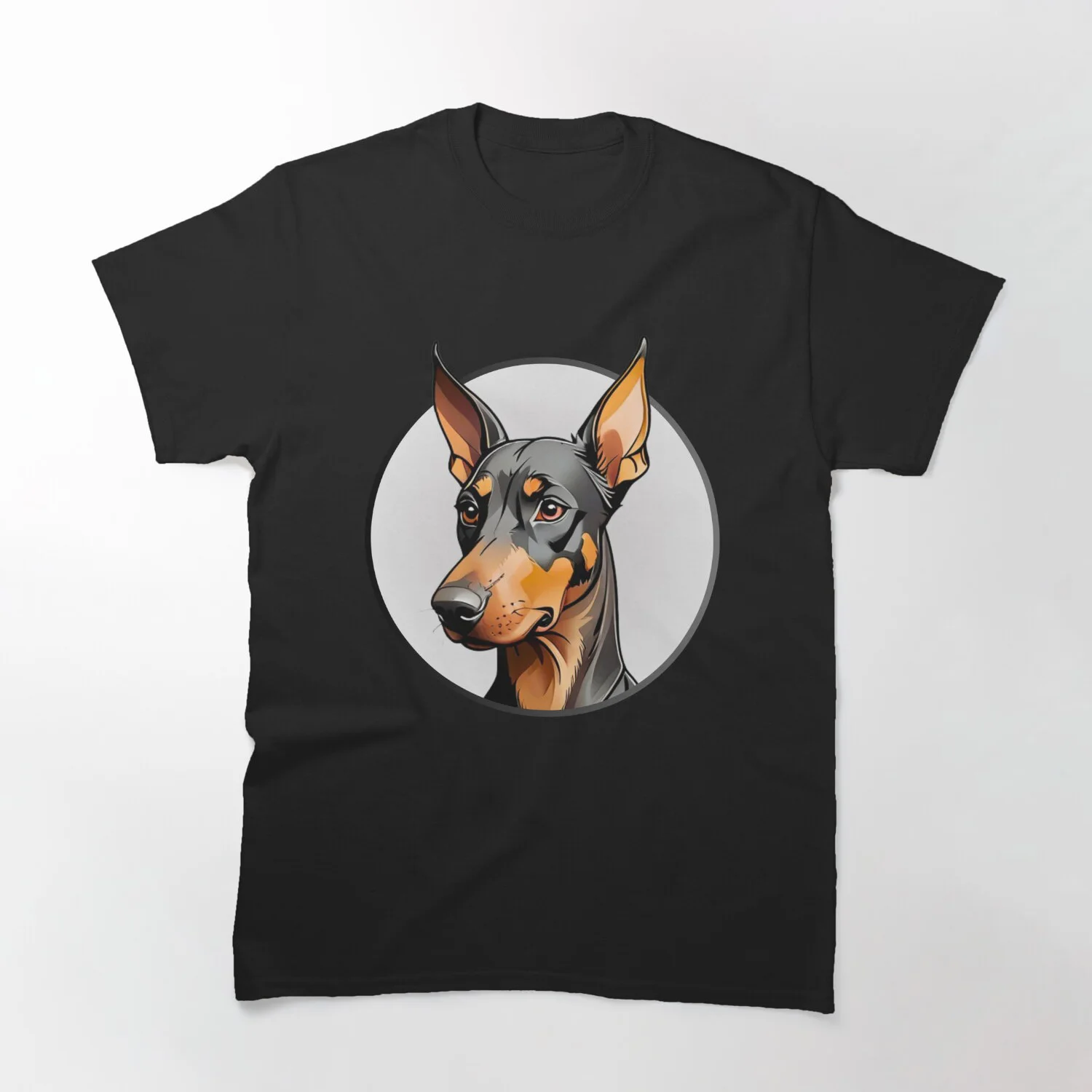 Elegant Guardian Doberman Dominates 100% cotton printed plus size t shirt for men cute dog tee