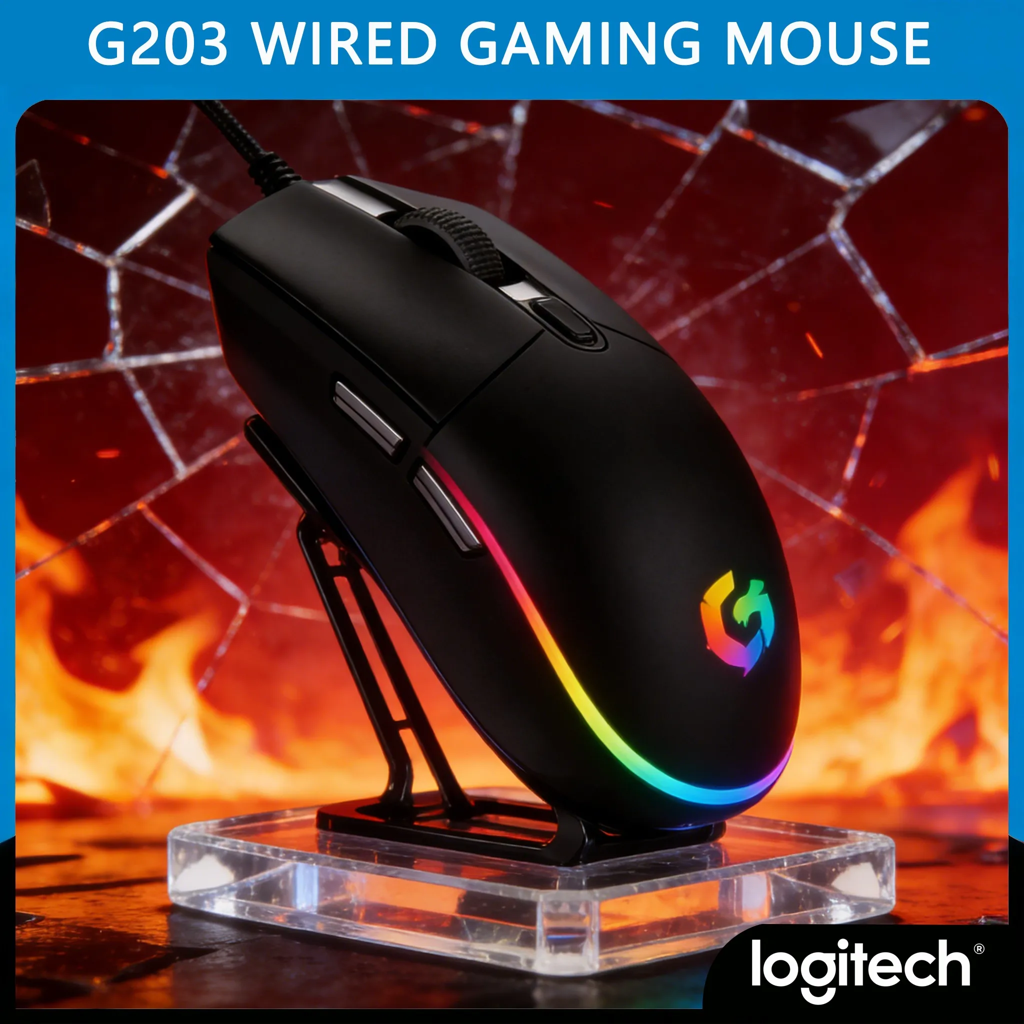 

Игровая мышь Logitech G203: идеальное соотношение частоты отклика для киберспорта, эргономичный дизайн для длительного использования