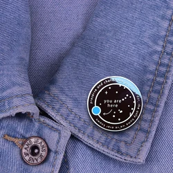 “Earth in Universe” Enamel Pin Astronomy Environmental Protection Lapel Badge Exquisite Smooth Coat Hat Brooch
