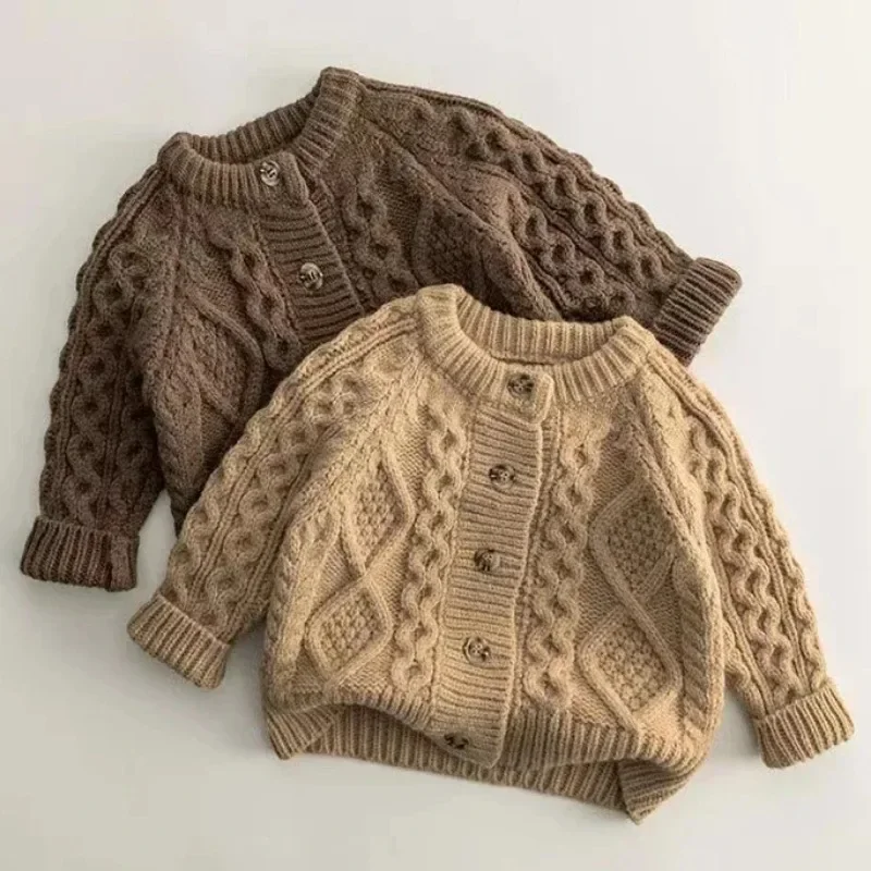 

Baby Spring Sweater Winter Kids Girls Cotton Knitted Top Clothes Long Sleeve Toddler Thicken Cardigan Children Jacket Outerwears