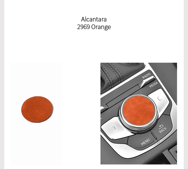 Für Audi 8V A3 S3 (2014-2019) Sportwagen Multimedia Knopf Trim Aufkleber Cover Panel aus Alcantara Innenzubehör – Detail 12
