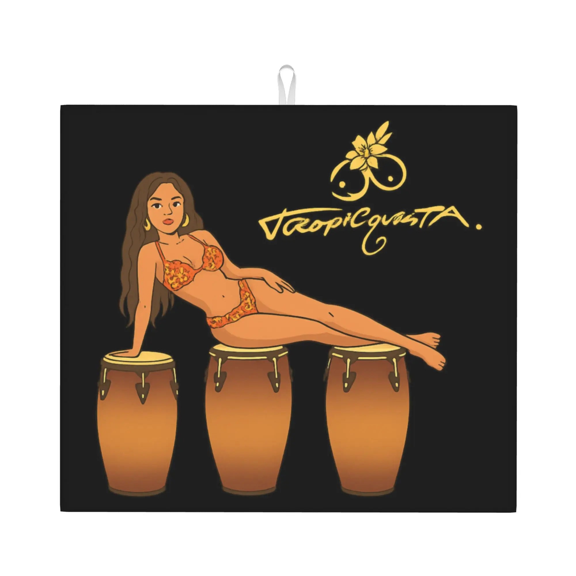 Karol G Mermaid Reggae Ainger Karol G Tropicoqueta Waterproof Absorbent Barware Tableware Oil Proof Drying Mat For Kitchen