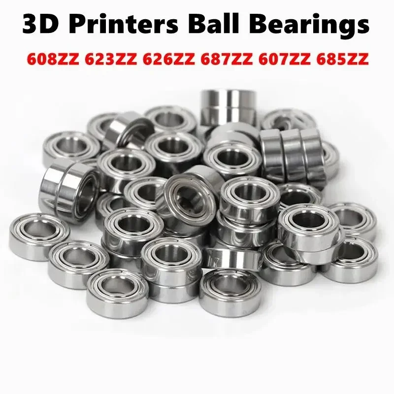 10Pcs Miniature Deep Groove Ball Bearings 625 685 688 626 623 608 ZZ Metal Double Shielded Small Bearings