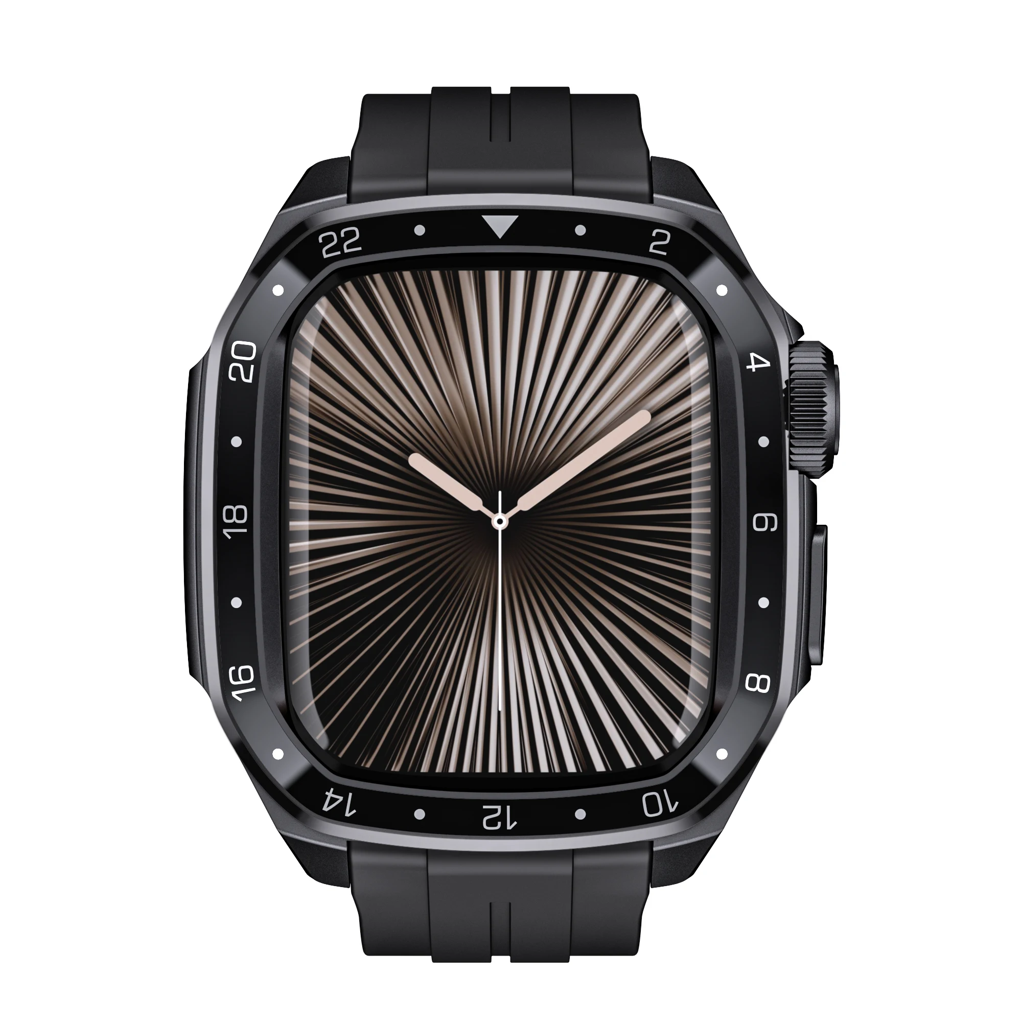 Luxury Modification Kit For Apple Watch 10 46mm Stainless Steel Case For Iwatch Series10 46mm Metal Case Rubber Band Diy Mod Kit