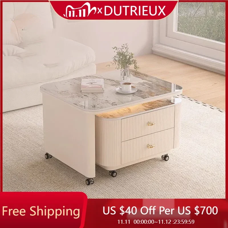 

Aesthetic Drawers Coffee Table Cute Cheap Simple Clear Living Room Nordic Side Table Storage Mesas Bajas Ornaments Home Decor