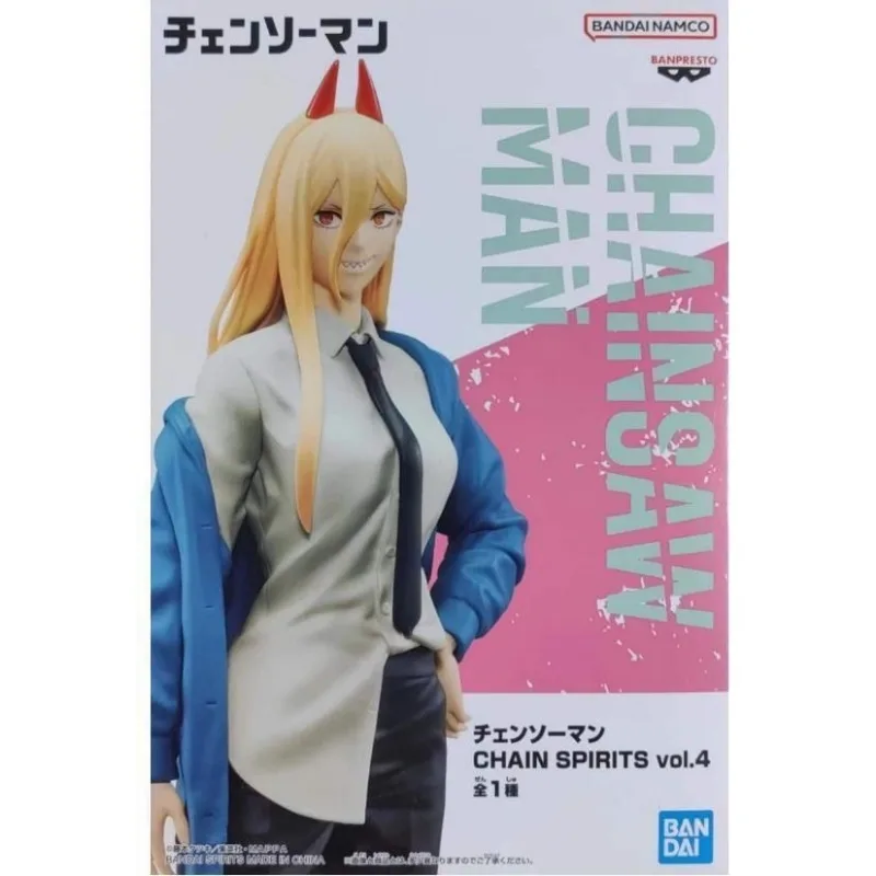 Original Bandai Chainsaw Man Power Denji Makima Hayakawa Aki Anime Action Collectible Ornaments Figure Model Toys Birthday