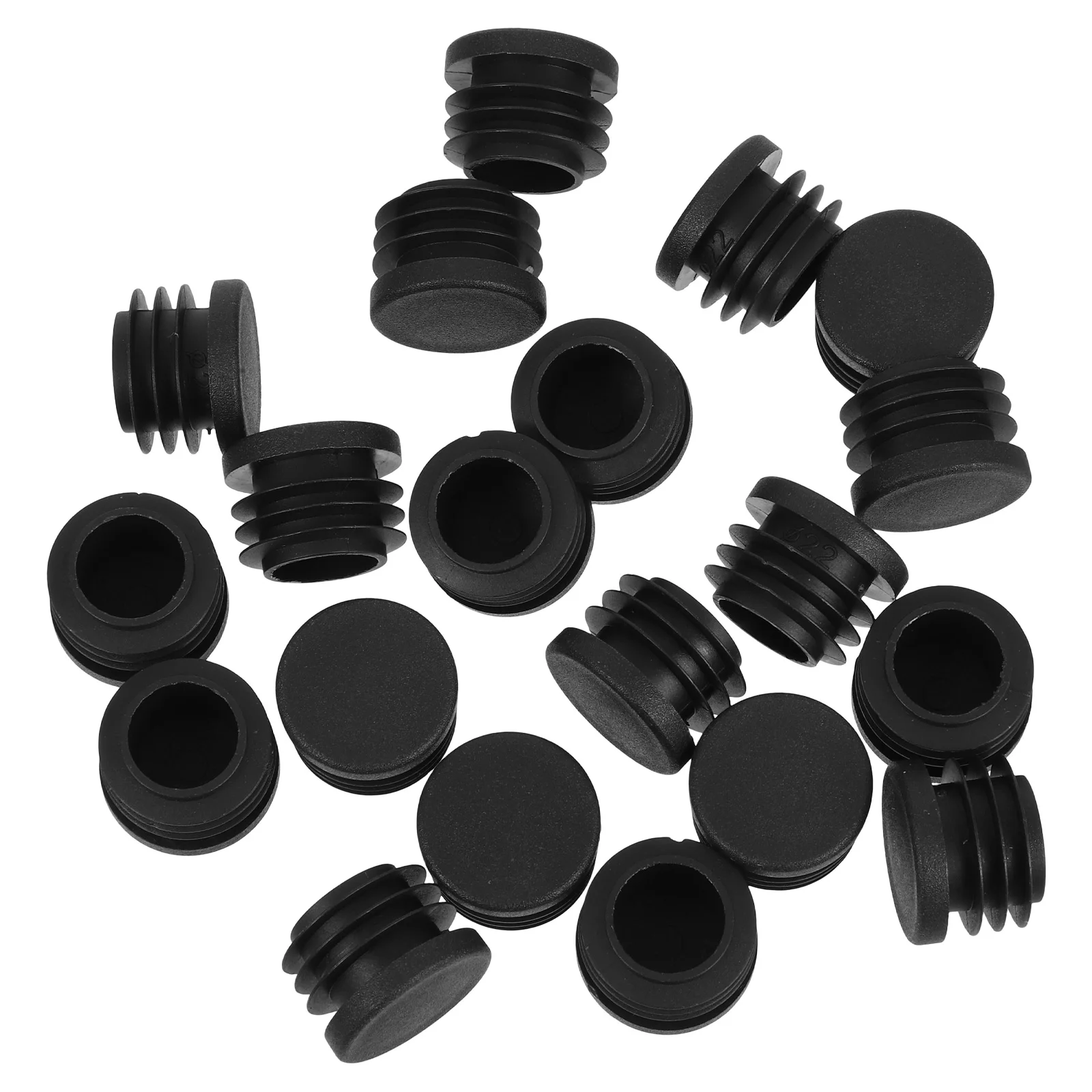 

20 Pcs Black Plastic Pipe Plugs Tube Caps Furniture Chair Glides Round Hole Plugs Square Tubing End Caps Nylon Antislip