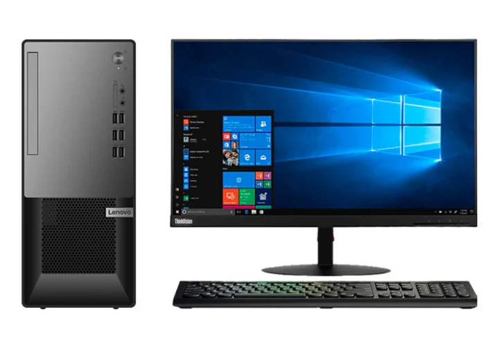 ThinkCentre  desktop computer PC, i5-10500/8G/128G+1T/no optical drive/2G independent display/Win10+27 inch monitor