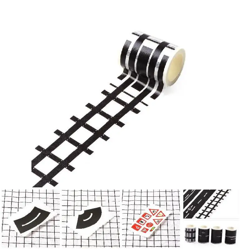 Клейкая лента для детских игрушек, автомобилей, дорог, съемная напольная наклейка «сделай сам» для игровой комнаты