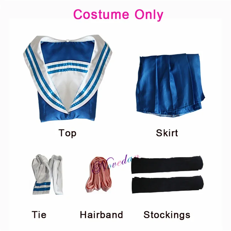 Anime Fruits Basket Cosplay Costume pour femme, Tohru Honda Cosplay Uniform, JK Girl School Uniform, Sailor Costume, Wig Accessrespiration