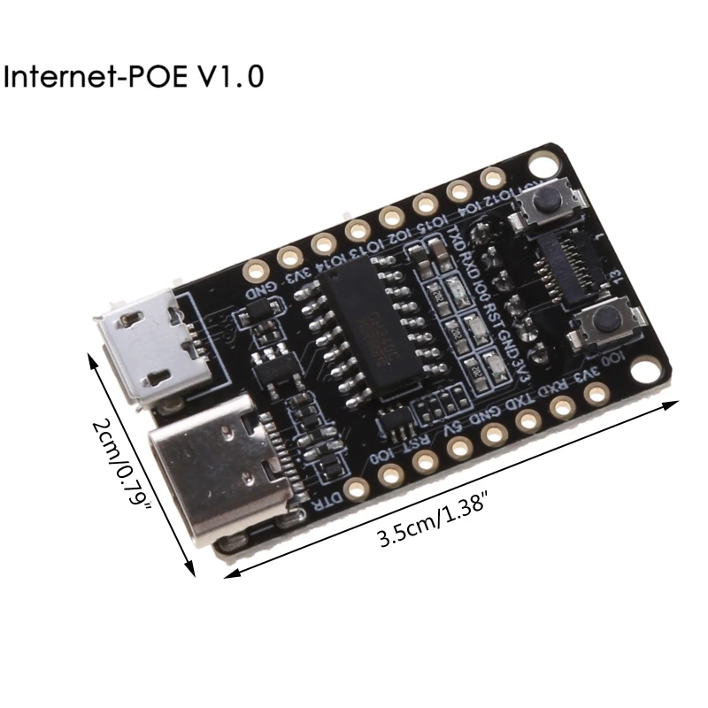 2022ใหม่ LILYGO TTGO T-อินเทอร์เน็ต-POE ESP32 Ethernet Adapter และ Downloader LAN8720A Ethernet ชิป2.4GHz ~ 2.5GHz 22 DBm 300เมตร