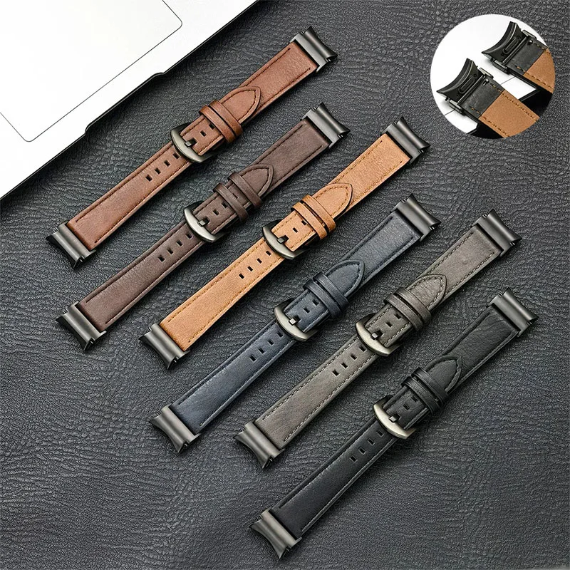 

Leather Strap for Samsung Galaxy Watch 6 Classic 47mm 43mm Band No Gaps Bracelet Correa for Galaxy Watch 7 6 5 4 5Pro 45MM Strap