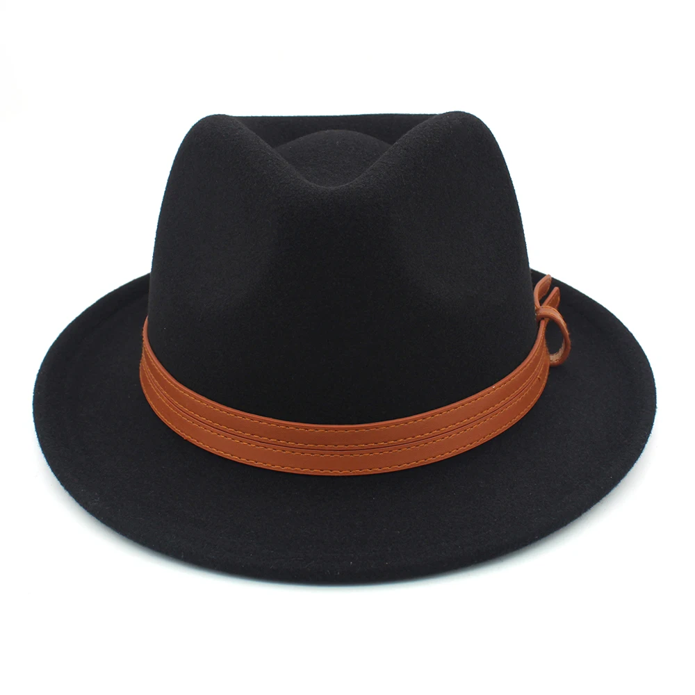 Men Women Wool Blend Classical Retro Fedora Hats Trilby Jazz Sunhat Street Style Caps Party Travel Outdoor Size US 7 1/4 UK L