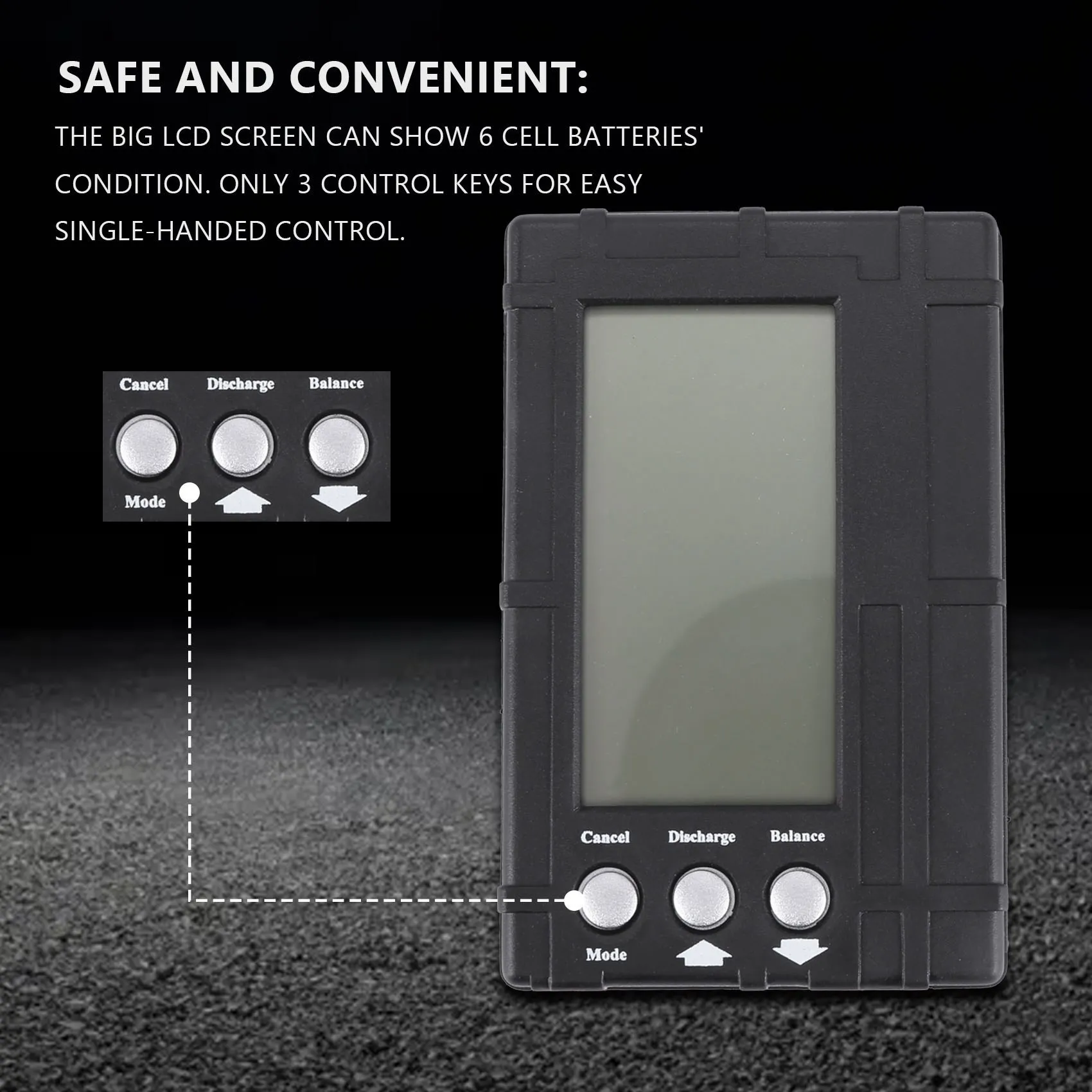 RC Battery Descarregador Balancer Meter, Tester para 2-6S Lipo, Li-Fe Battery Voltage Meter, 3 em 1