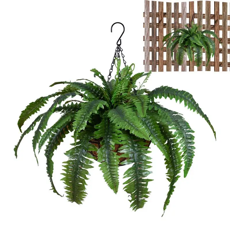 

Artificial Ferns For Outdoors Faux Ferns Outdoor Hang Basket Fake Hang Seaweed Ferns Large Faux Ferns Outdoor Basket For Indoors