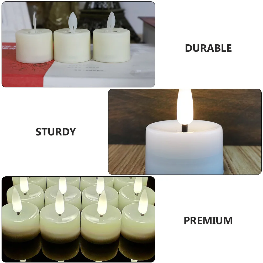 12 قطعة مصابيح LED محاكاة أضواء الخفقان ديكور الحفلات غرفة نوم لوازم عيد ميلاد الزفاف #2