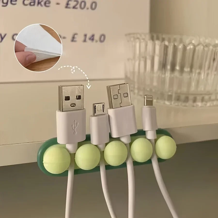 1PC Silicone Cable Management Clip Table and Bedside Table Wire Organizer Charging Cable Bracket Clip for Walls and Tabletops