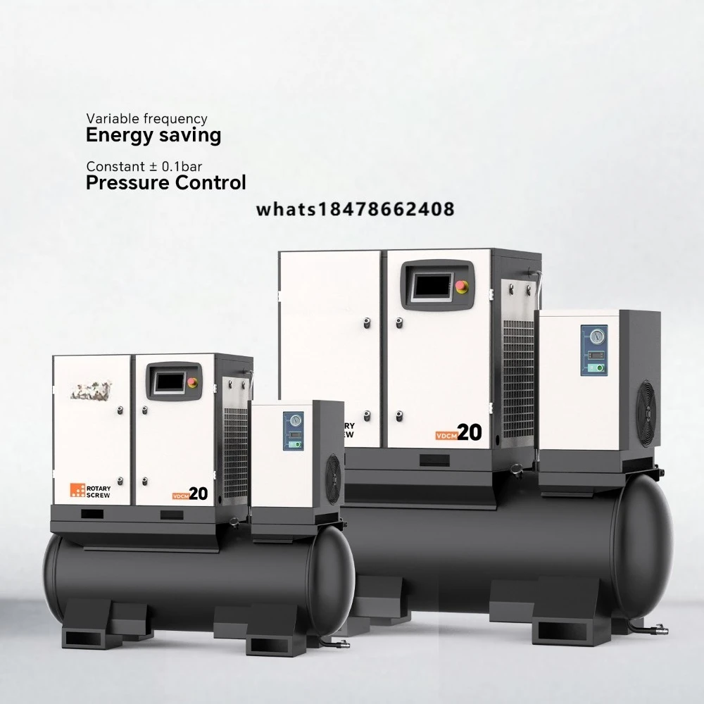 VERDES 200L 220V Portable Air Compressor 16 Bar Low Noise Industrial Refrigerated Screw Compressor Air Dryer AC Power Air Cooled