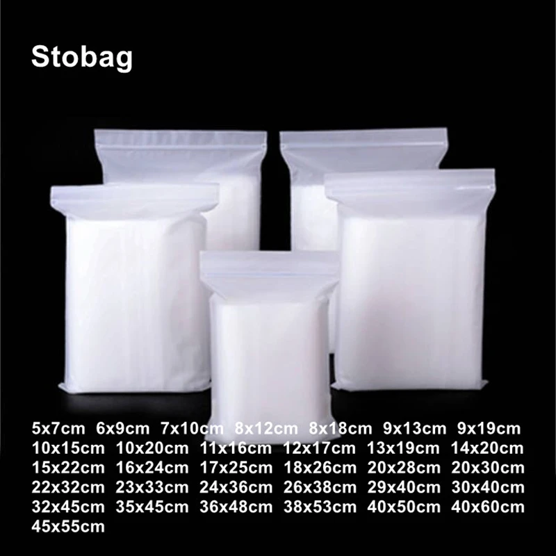 

Stobag CPE Frosted Zip Lock Plastic Bags Self-sealing Transparent Small Large Reusable Ziplock Clear Clothing Storage Pouches