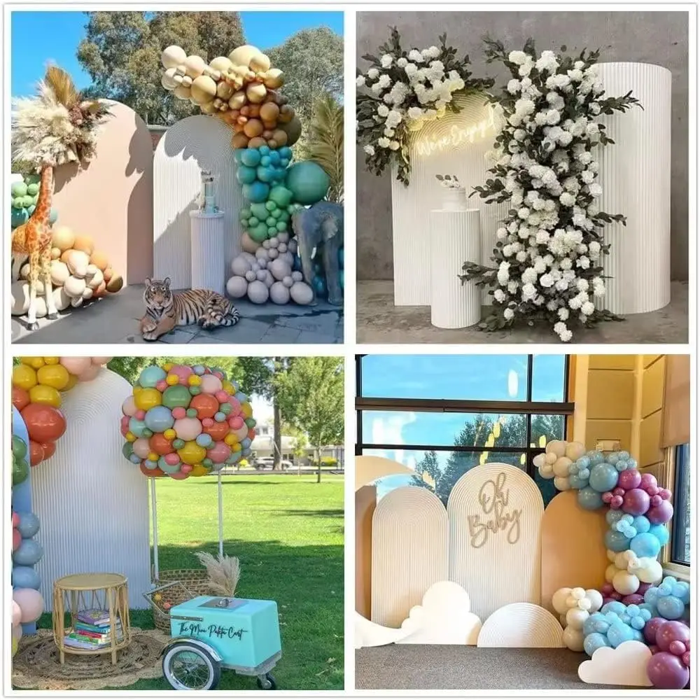 Copertura in tessuto ad arco increspato bianco per feste fondali elastici Chiara supporti ad arco copre la copertura dello sfondo dell'arco HP-461