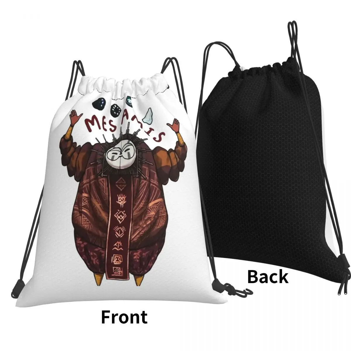 Esquie And Rock Friends Clair Obscur Expedition Backpacks Casual Drawstring Bags Storage Bag Book Bags for Travel School