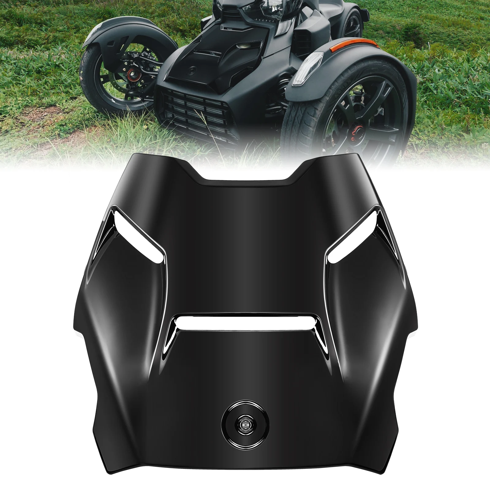 For Can-am Ryker 600 900 Sport Rally All Models 2019+ Premium Epic Hood Glossy Finish Hood Scoop Panel Black 219400877