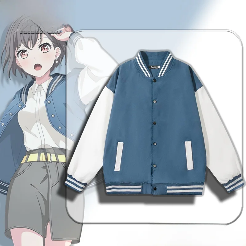 

Autumn Winter Men's Baseball Sle Jaet Bang Dr Anime Cosplay Outerwear Polyester Casual Loose Fit Printed Coat