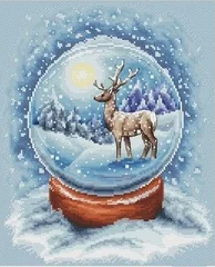 

Deer in Crystal Ball Cross stich Kits Homfun Craft Cross Stich Painting Decorations For Home