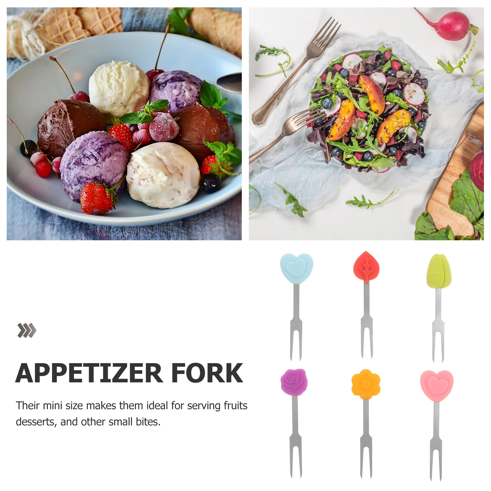 

6 Pcs Candy Colored Fruit Fork Food Picks Fruits Skewers Cutlery Forks Little Appetizers