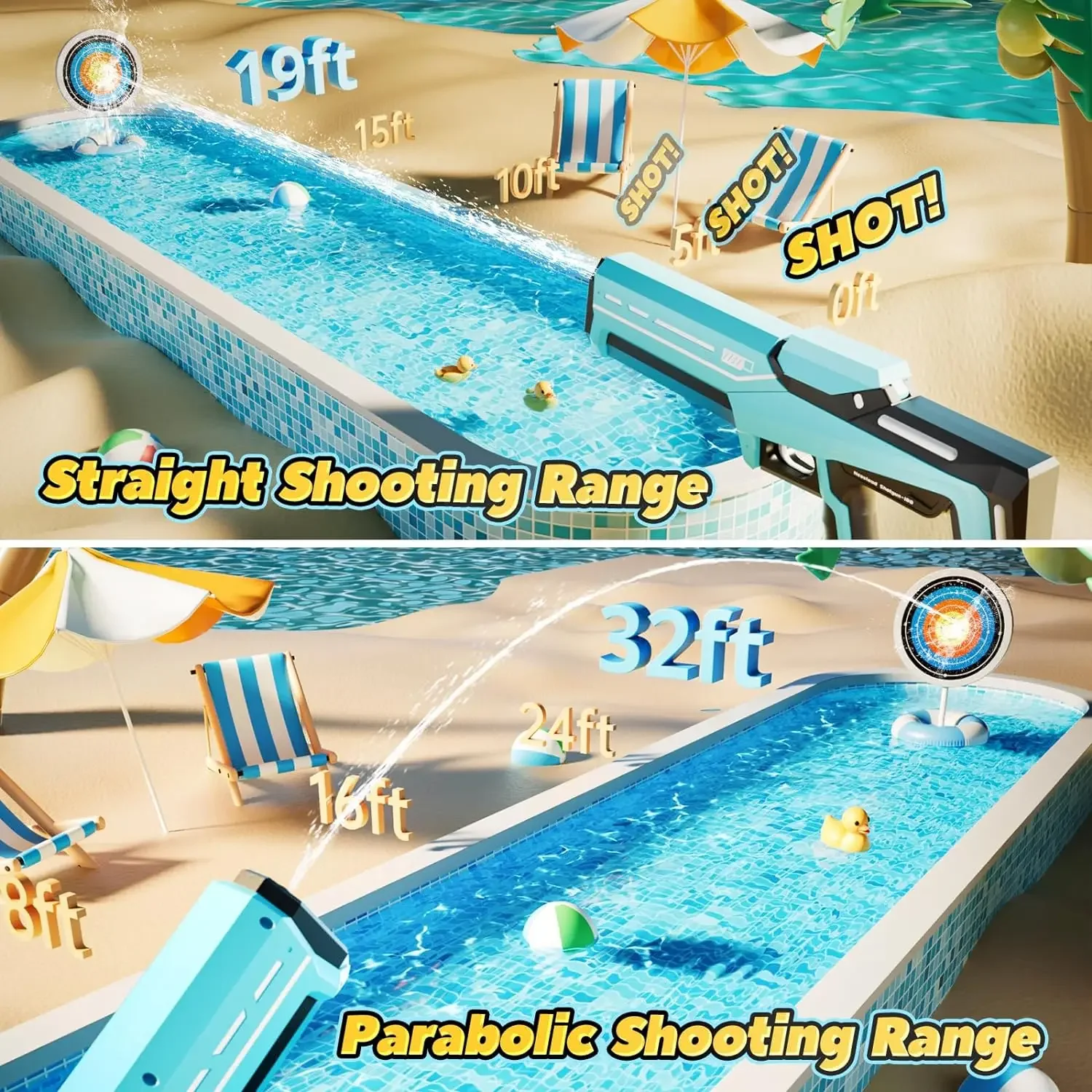 Hot Electric Continuous Shooting Water Gun Toy Fully Automatic Spray High-Pressure Outdoor Pool Game Summer Toy for Kids Gift