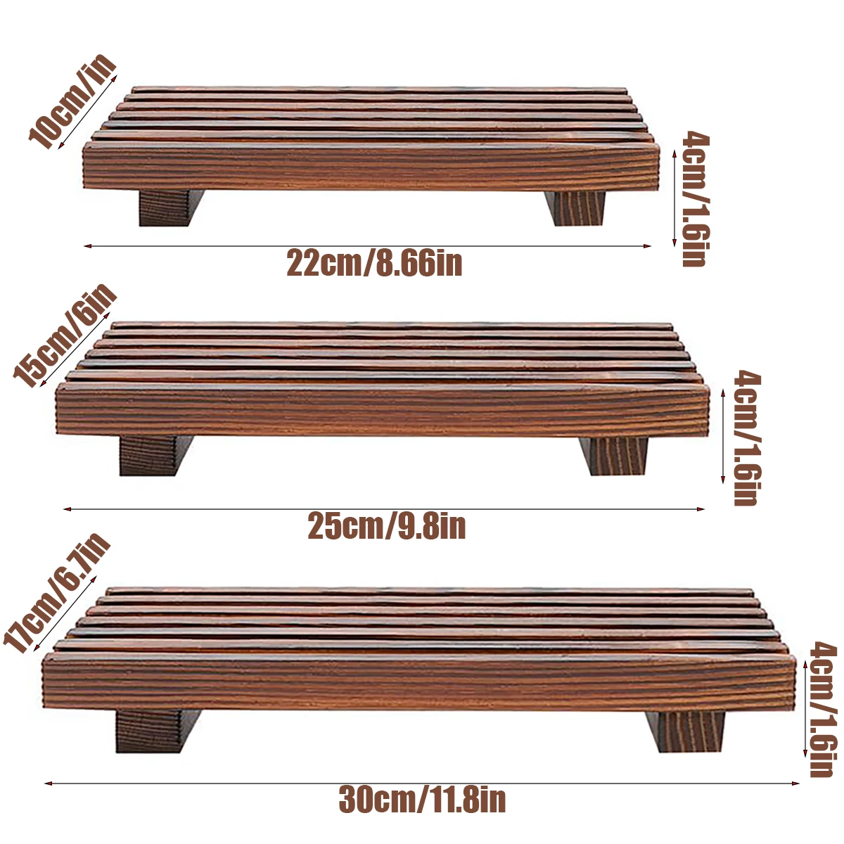 Kitchen Sink Soap Tray for Counter Wooden Risers Stand for Bathroom Decoration Soap Dish Holder Countertop Vanity Tray